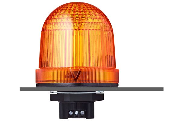 TDCP 37mm panel mount LED steady/flashing beacon orange 24 V AC/DC IP66 & UL Type 4/4x/13 