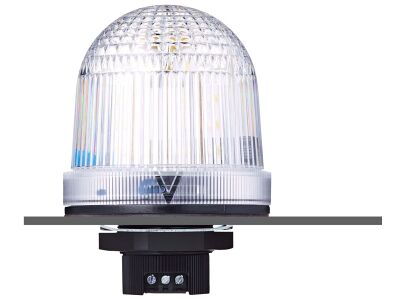 UDCP 37mm panel mount LED steady/flashing beacon clear 24 V AC/DC IP66 & UL Type 4/4x/13 