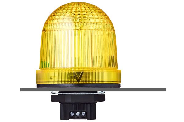 UDFP 37mm panel mount LED multi strobe beacon yellow 230-240 V AC IP66 & UL Type 4/4x/13 